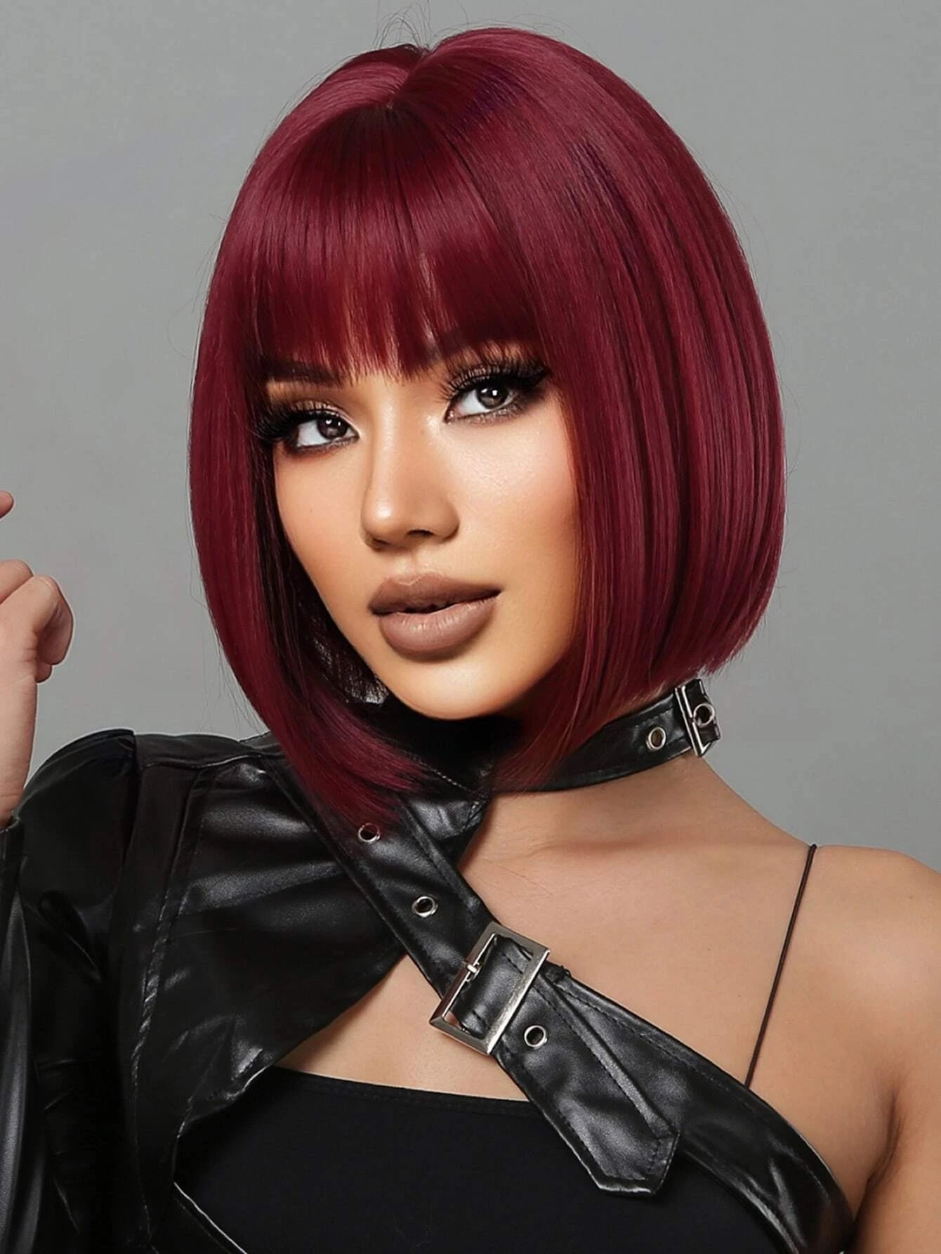 Wine Red Bob Chic Short Party Ready Wig - So Real Fashion