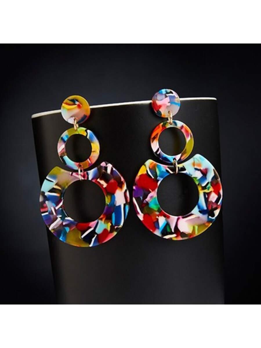 Bold Geometric ClipOn Earrings Statement Style No Piercing - So Real Fashion