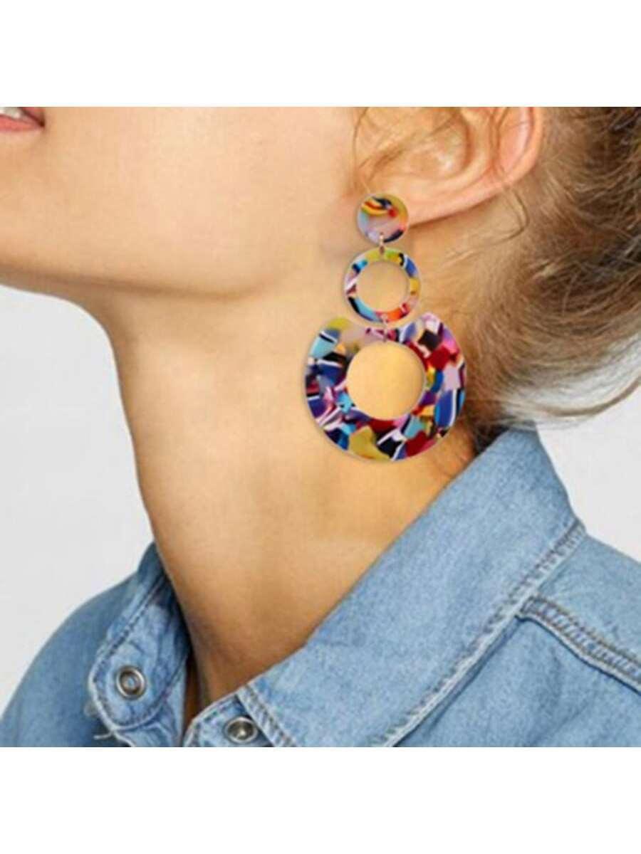 Bold Geometric ClipOn Earrings Statement Style No Piercing - So Real Fashion