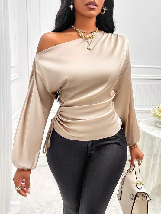 Asymmetric One Shoulder Top Elegant Modern Effortless Style - So Real Fashion