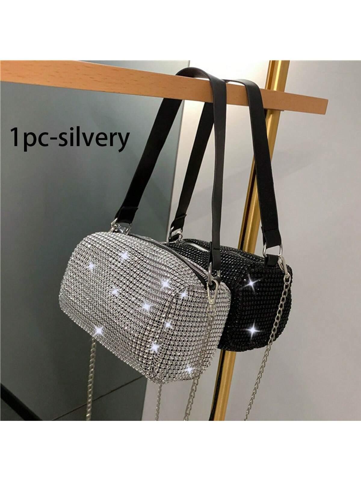 Mini Evening Bag Rhinestone Decor Chain Strap,Small Crossbody Messenger Bags For Women Luxury Fashion Travel Shoulder Handbags Purses Bling Rhinestone Design,Fashion Rhinestones Shoulder Crossbody Bag Shiny Rhinestone Female Dinner Handbag, Perfect For Pa - So Real Fashion