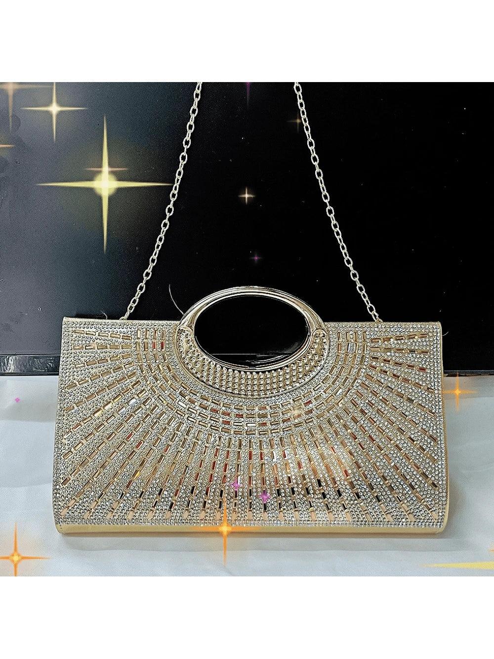 Lightweight, Business Casual Rhinestone Decor Bucket Bag Mini Drawstring Design, Clear Bag Pearl Bag Evening Bag, Dinner Bag Glamorous, Elegant, Exquisite, Quiet Luxury Rhinestone For Party Girl, Woman, Bride Perfect For Party, Dinner/Banquet Christmas Pa - So Real Fashion