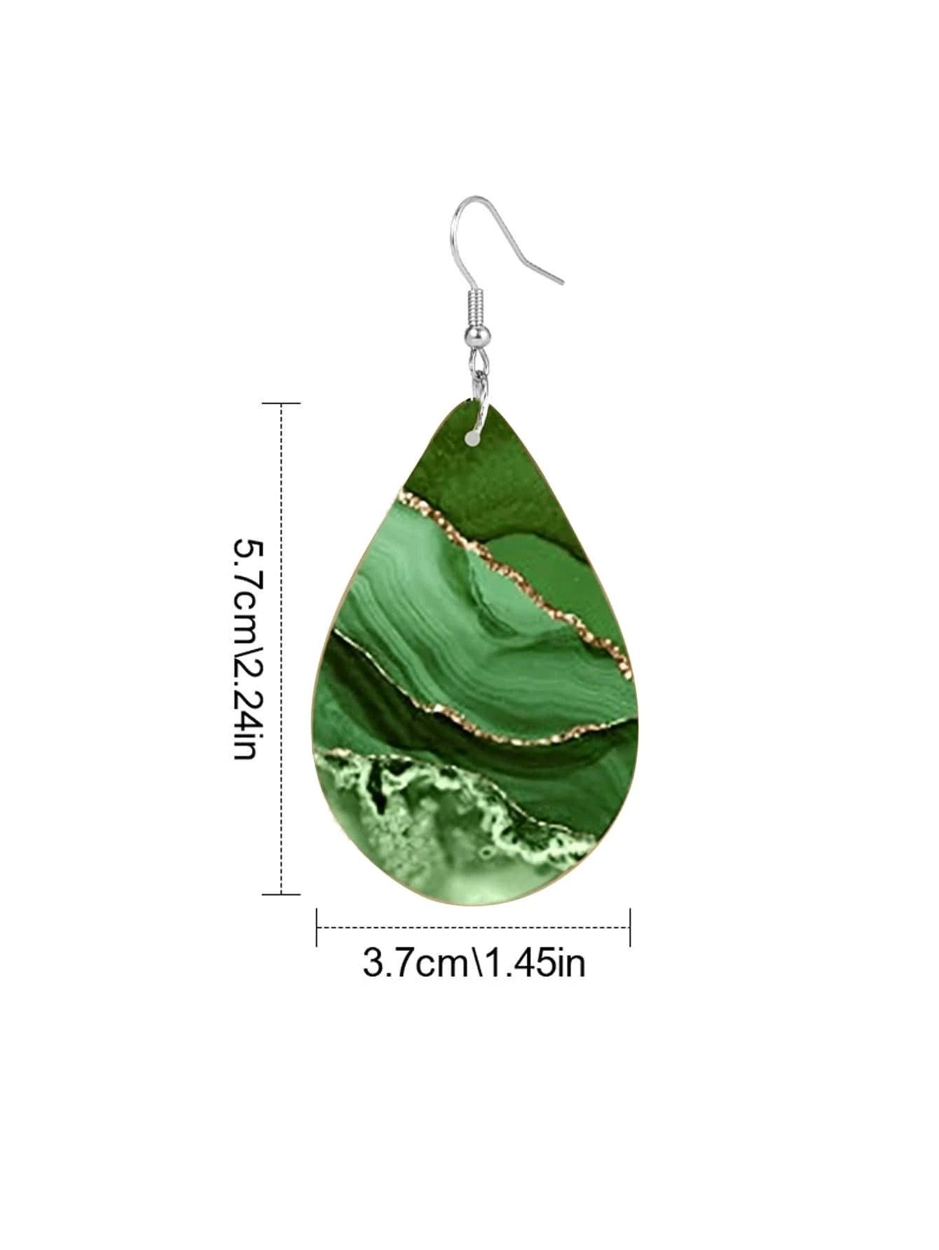 Wooden Droplet Earrings DoubleSided Style for Women - So Real Fashion