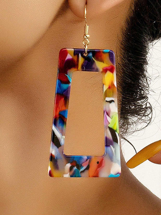 Geometric Summer Earrings Fun Colorful Vacation Style - So Real Fashion