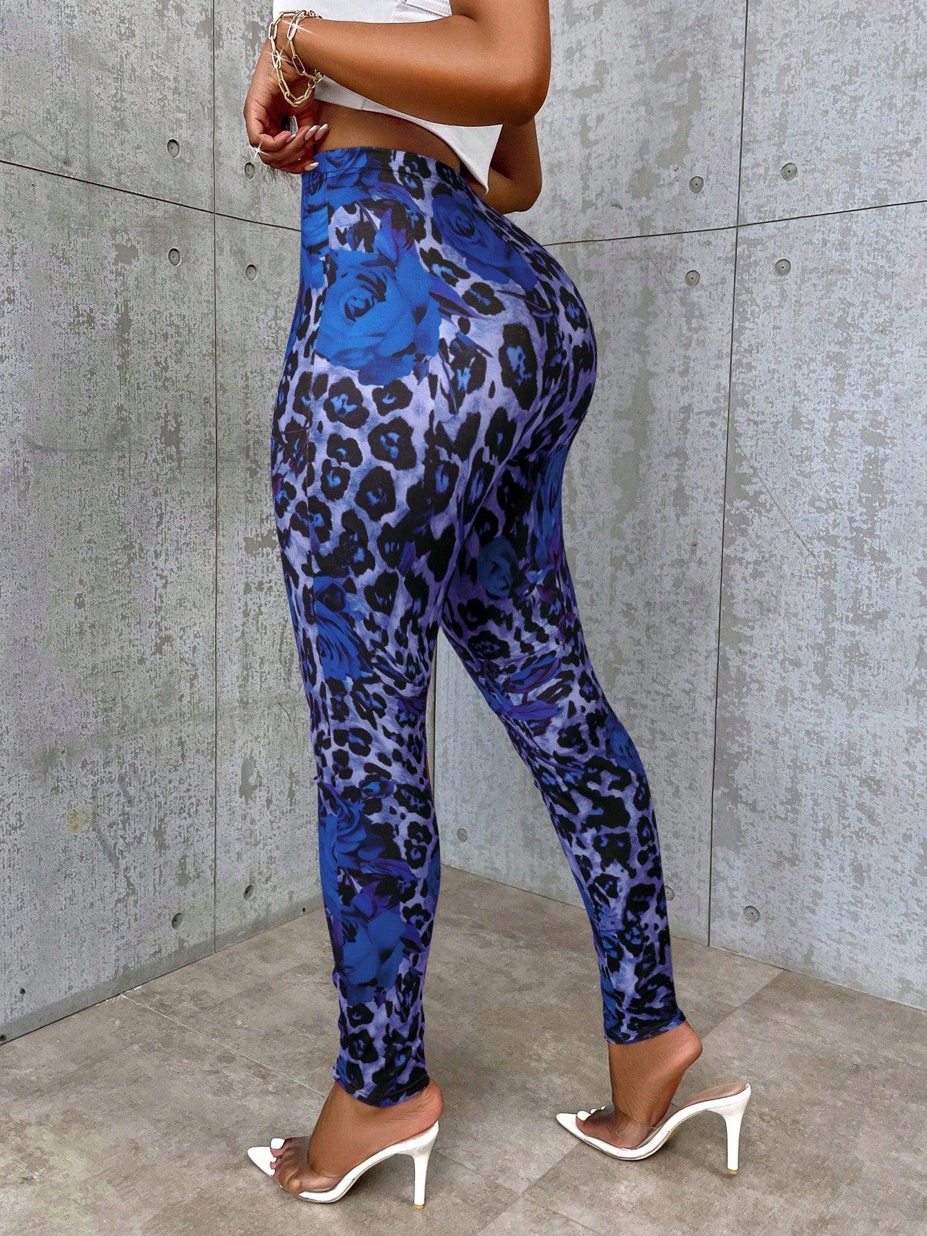 VaVaLuxe Rose Leopard Leggings Bold Style All Day Comfort - So Real Fashion