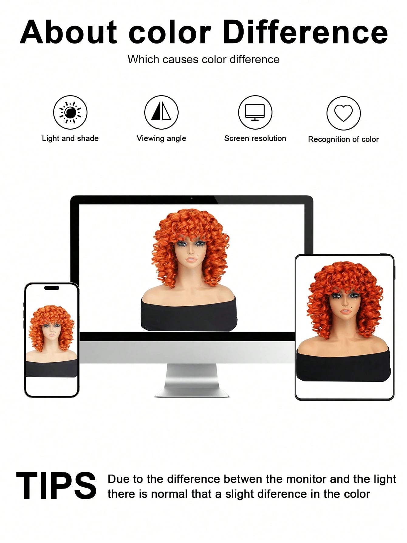 Red Bouncy Curly Wig with Bangs Easy Style - So Real Fashion