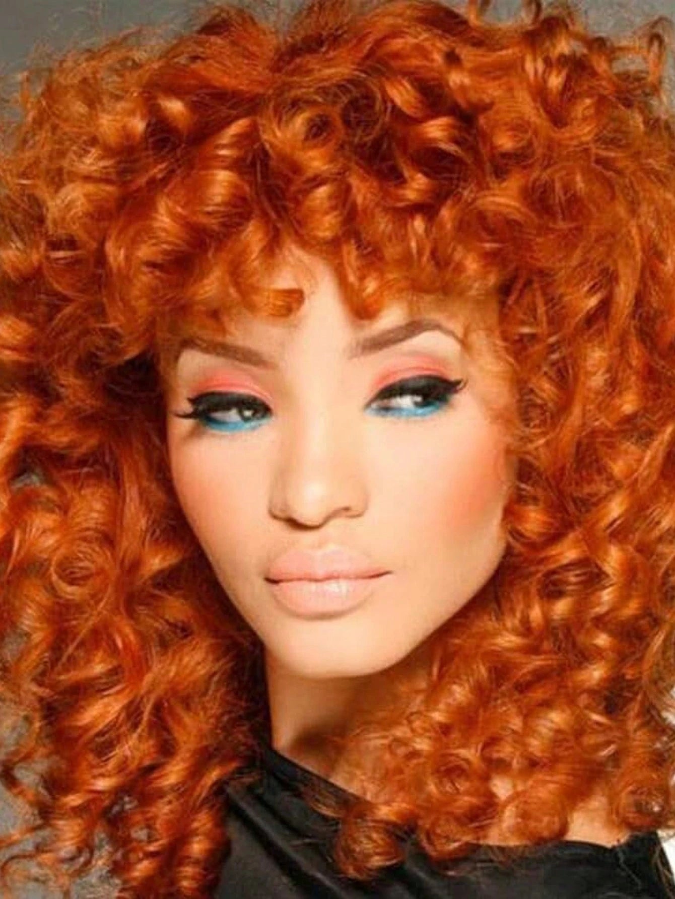 Red Curls with Bangs Instant Glam Transformation - So Real Fashion