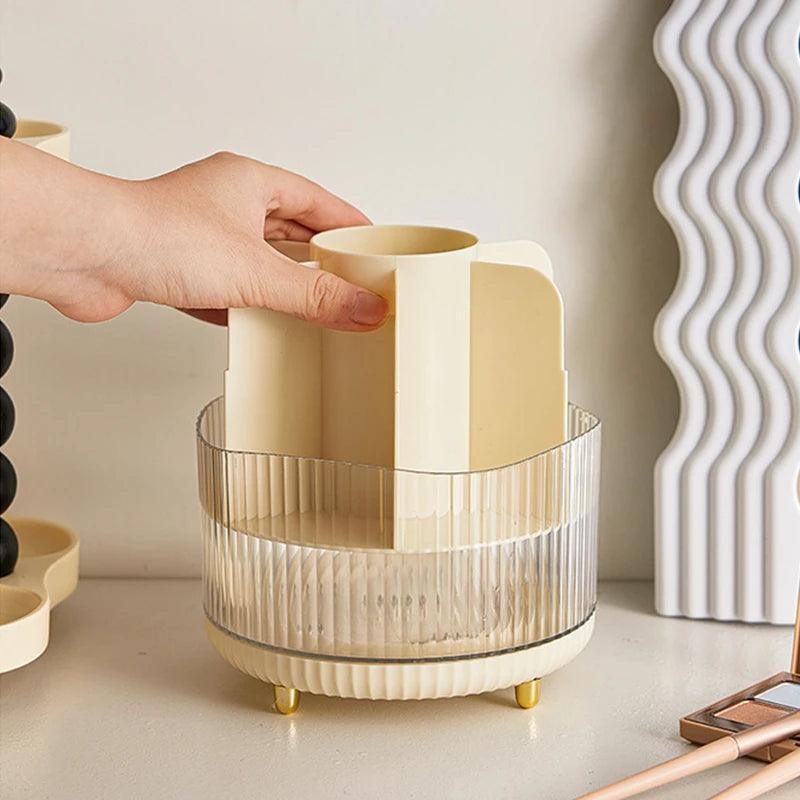 Rotating Makeup Organizer SpaceSaving DustFree Style - So Real Fashion