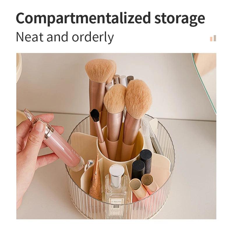 Rotating Makeup Organizer SpaceSaving DustFree Style - So Real Fashion