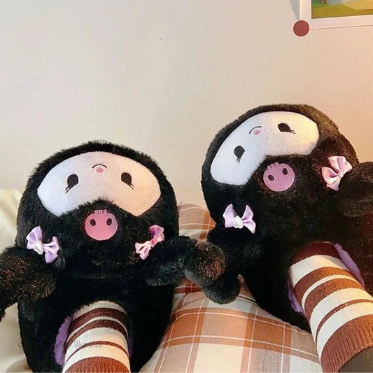 Kawaii Sanrio Plush Slippers Y2K Winter Comfort - So Real Fashion