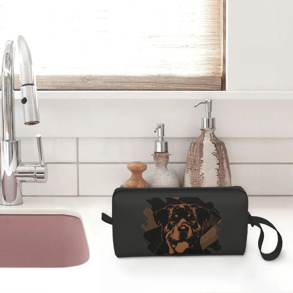 Rottweiler Travel Stylish Pet Toiletry and Beauty Bag - So Real Fashion