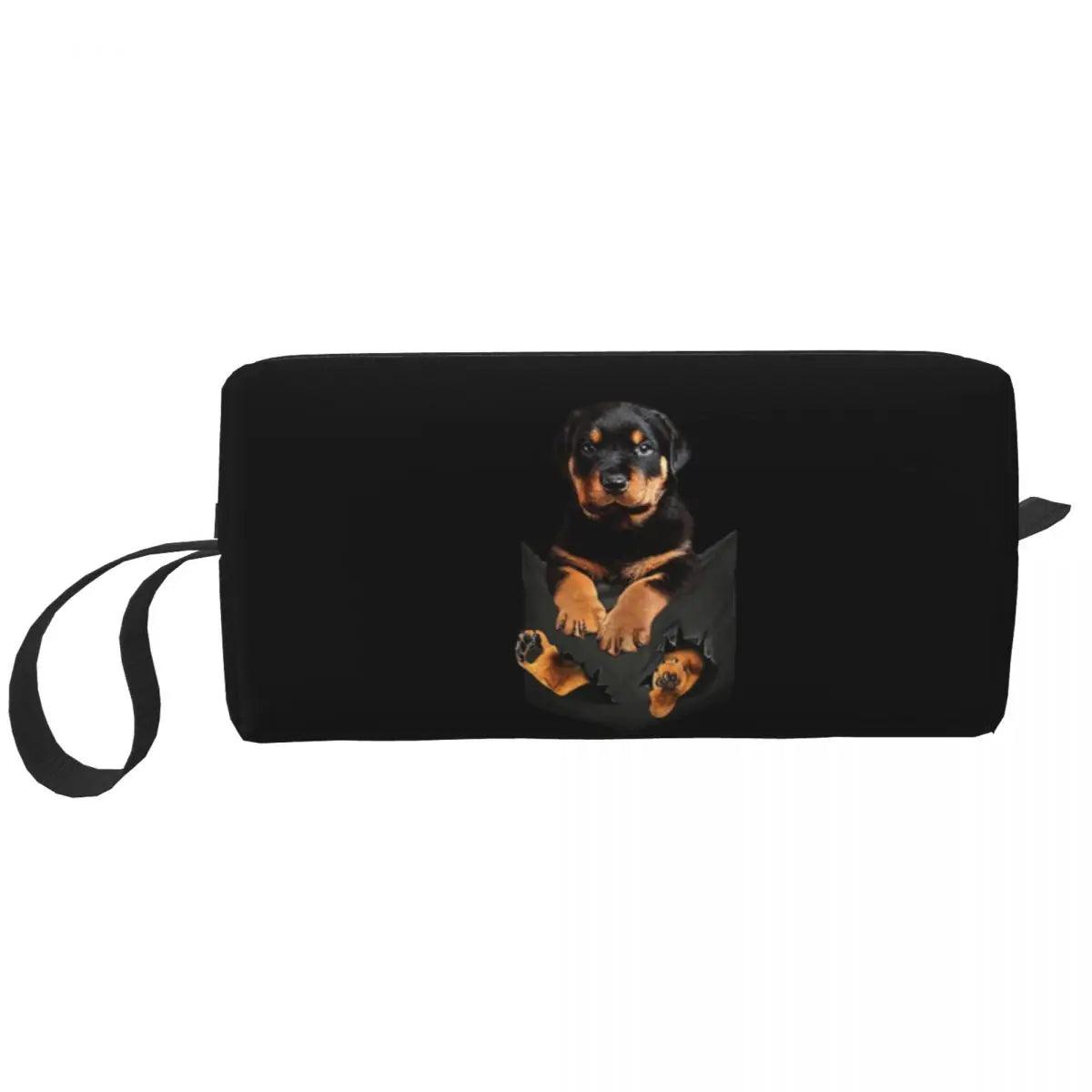 Rottweiler Travel Stylish Pet Toiletry and Beauty Bag - So Real Fashion