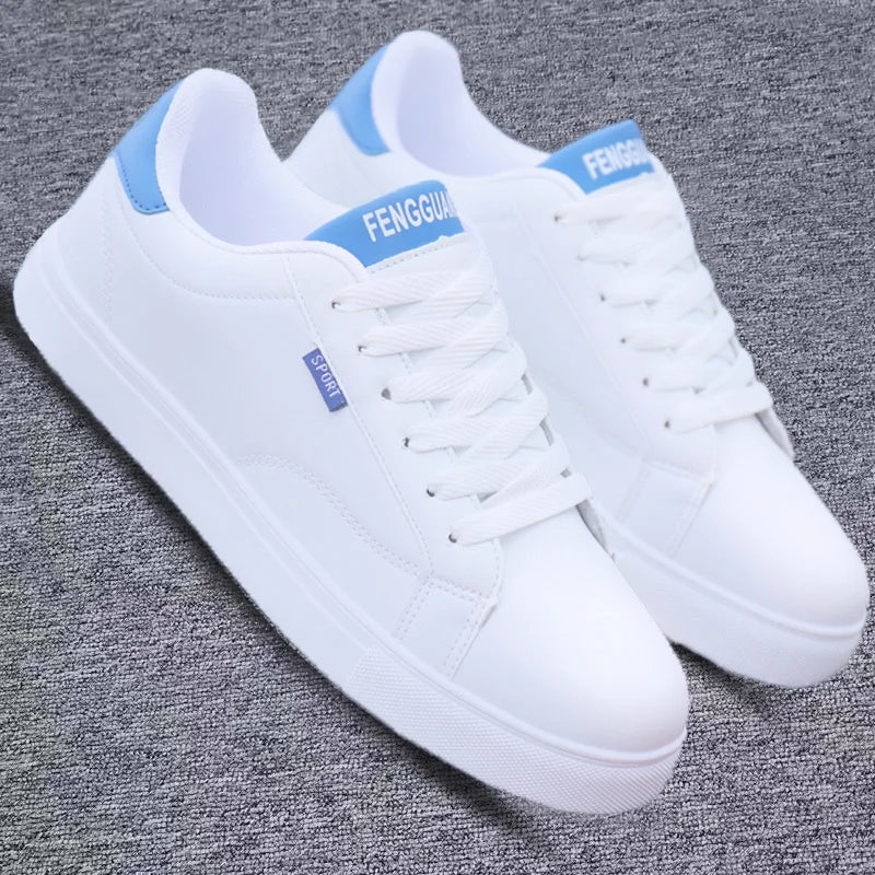 Men Vulcanize Casual Leather Shoes Adult New 2022 Male Sneakers White Cheap Lightweight Rubber Breathable Lace-up Fashion Summer