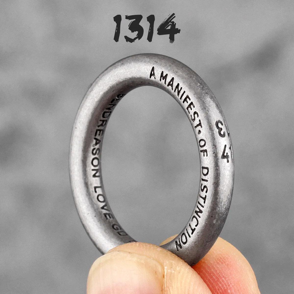 Vintage Simple Stainless Steel Mens Lovers Couple Rings Punk Hip Hop For Male Boyfriend Jewelry Creativity Gift Wholesale - So Real Fashion