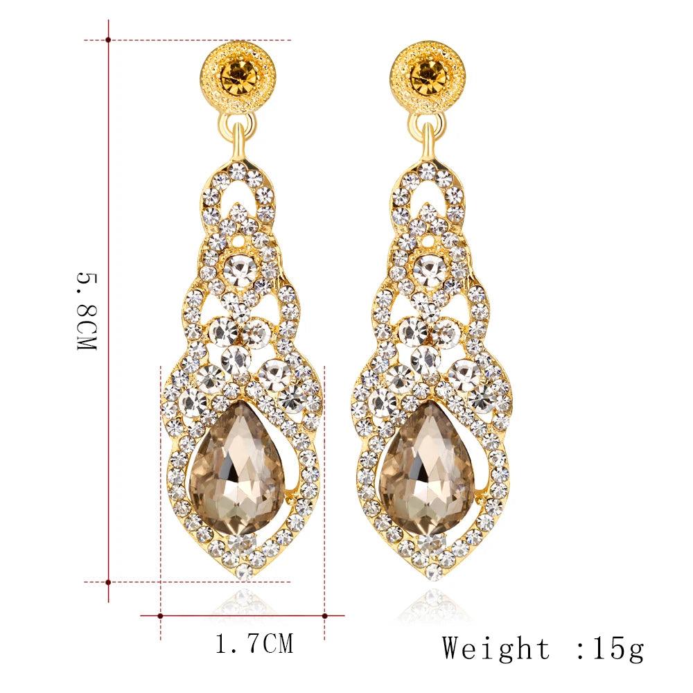 Blue Crystal Wedding Long Drop Earrings for Women. Brides Earrings Prom Jewelry Gifts Femme Pendiente. - So Real Fashion