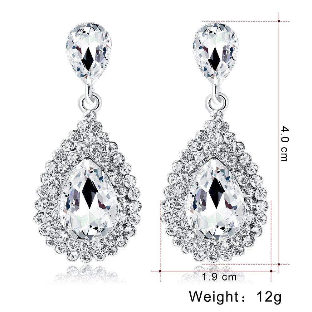 Blue Crystal Wedding Long Drop Earrings for Women. Brides Earrings Prom Jewelry Gifts Femme Pendiente. - So Real Fashion