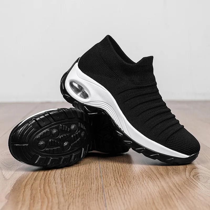 Height Increase Platform Women Sneakers Breathable and Cushion Casual Shoes For Women Dance Walking Shoes Slip On Sport Footwear - So Real Fashion