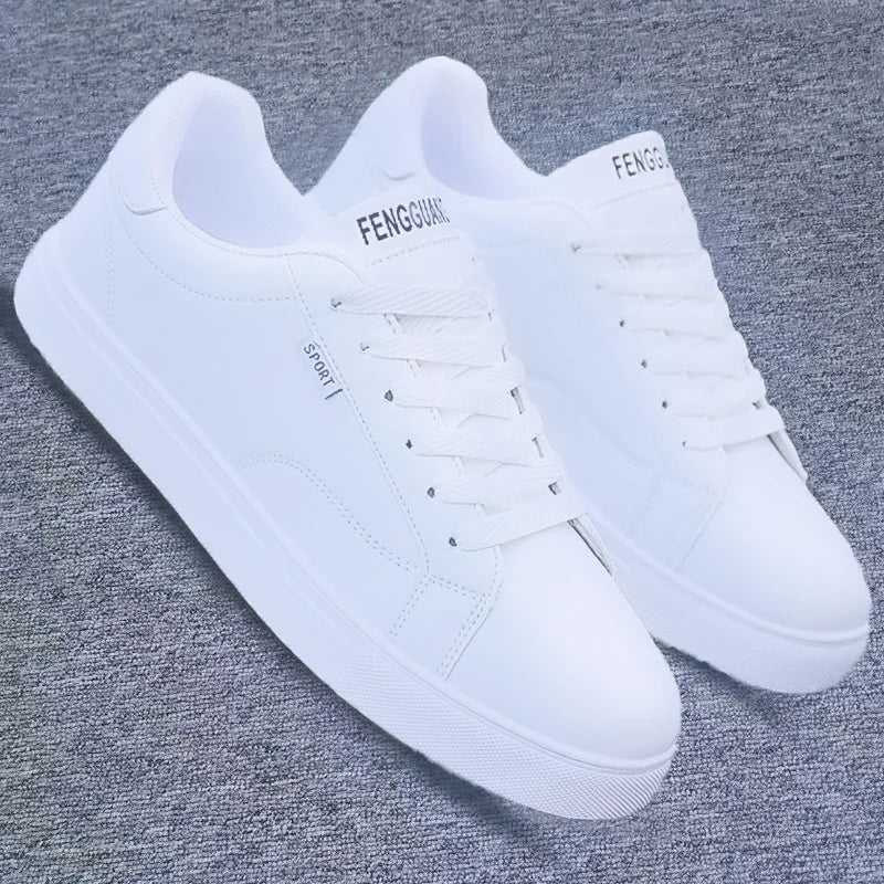 Men Vulcanize Casual Leather Shoes Adult New 2022 Male Sneakers White Cheap Lightweight Rubber Breathable Lace-up Fashion Summer