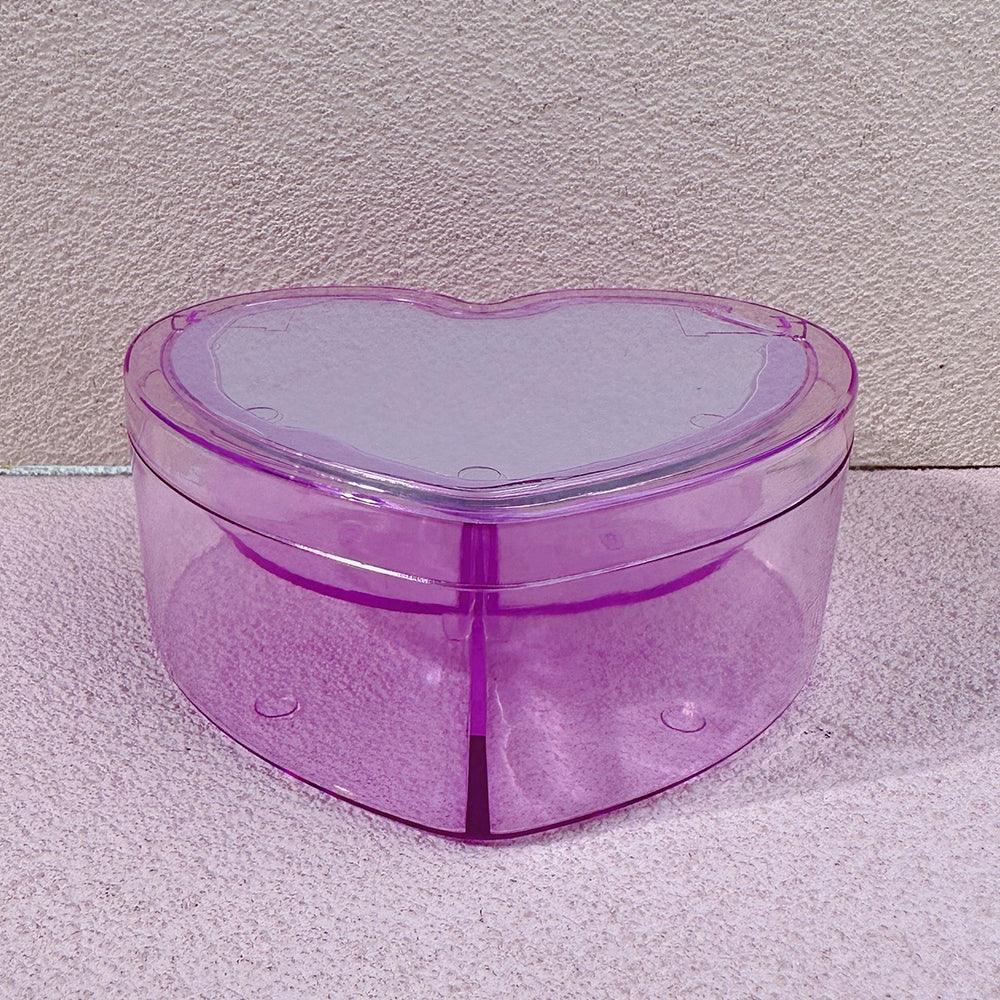 Clamshell Heart Student Small Items Barrettes Storage Box - So Real Fashion