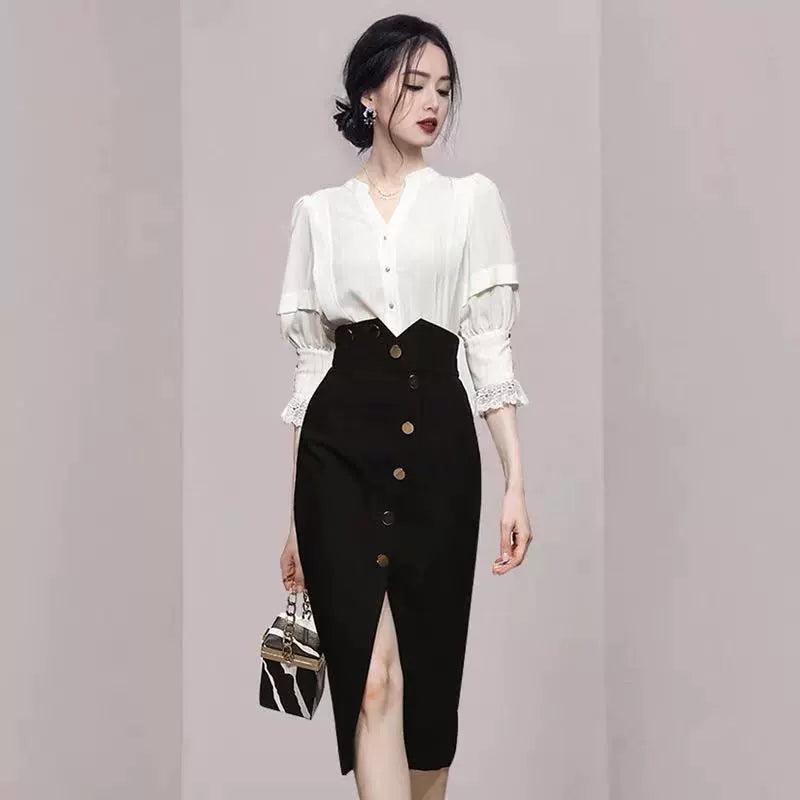 Classy Western Style Fashion Professional Suit Skirt Female 2024 Spring New Arrival Elegant Fashion Commuter Ol Women's Clothing Two-piece Set - So Real Fashion