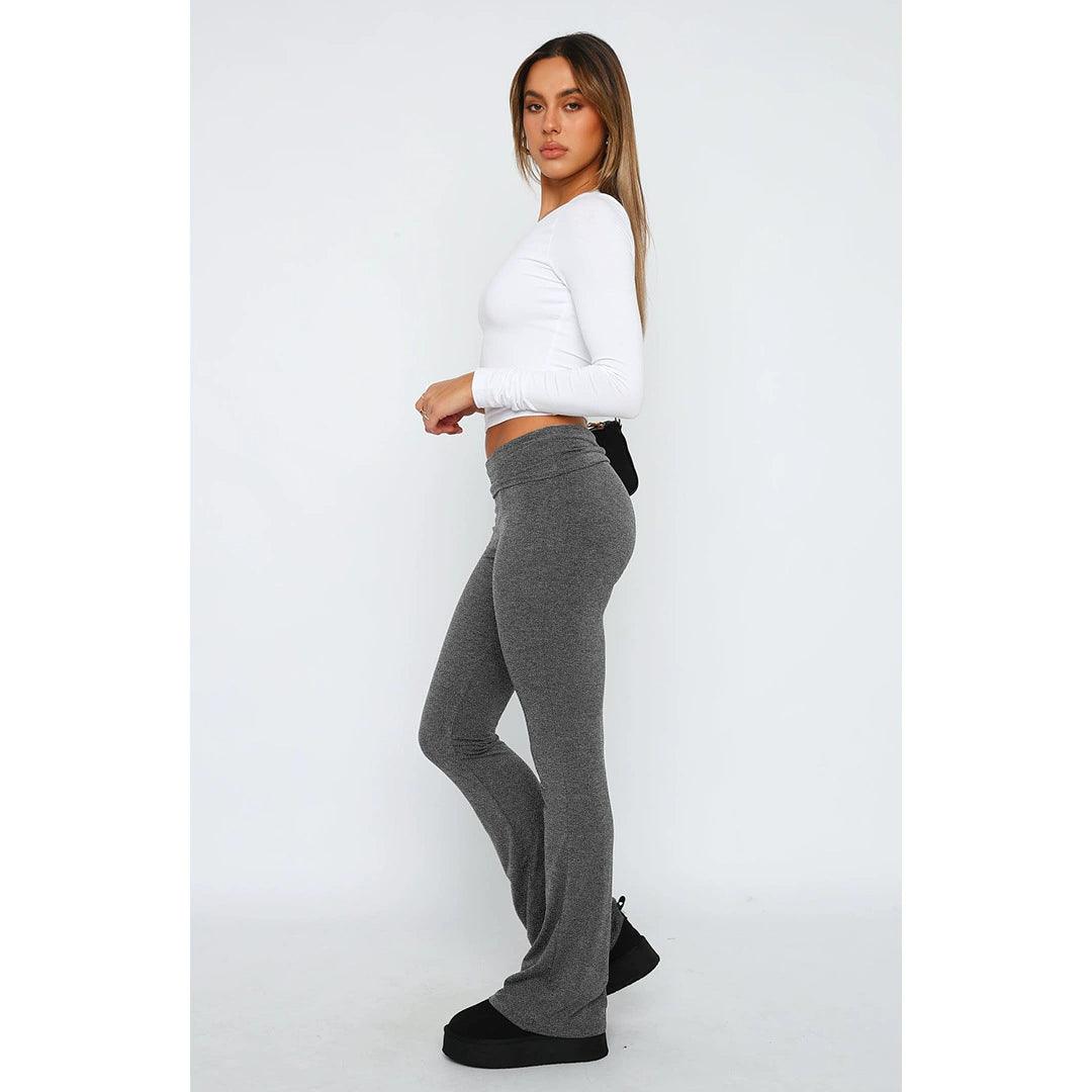 Kkx American Style Sexy Wind Solid Color Low Waist Early Autumn Casual Pants Street Fashionable Silm Slim Looking Easiest for Match Bootcut Trousers - So Real Fashion