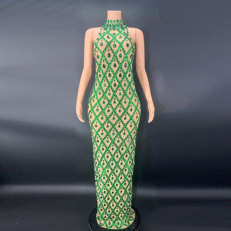 Novance Diamond Brown Mesh Socialite Dress - So Real Fashion