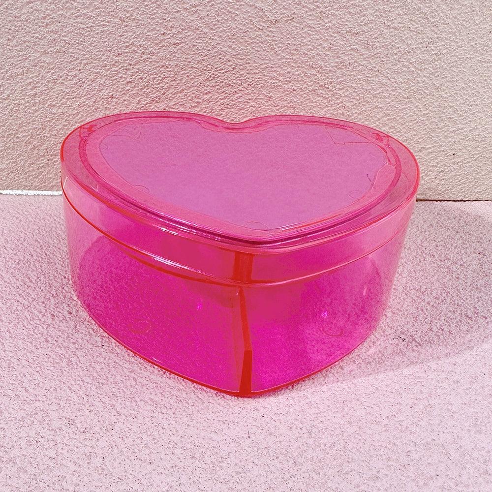 Clamshell Heart Student Small Items Barrettes Storage Box - So Real Fashion