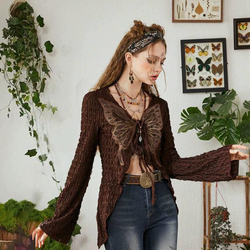 Vintage Collector Collage Texture Ancient Blouse - So Real Fashion