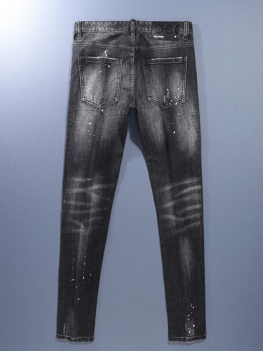 New Arrival Black Denim Men Trendy Brands Silm Skinny Jeans Stretch Classy Hole & Patch Casual Long Pants - So Real Fashion