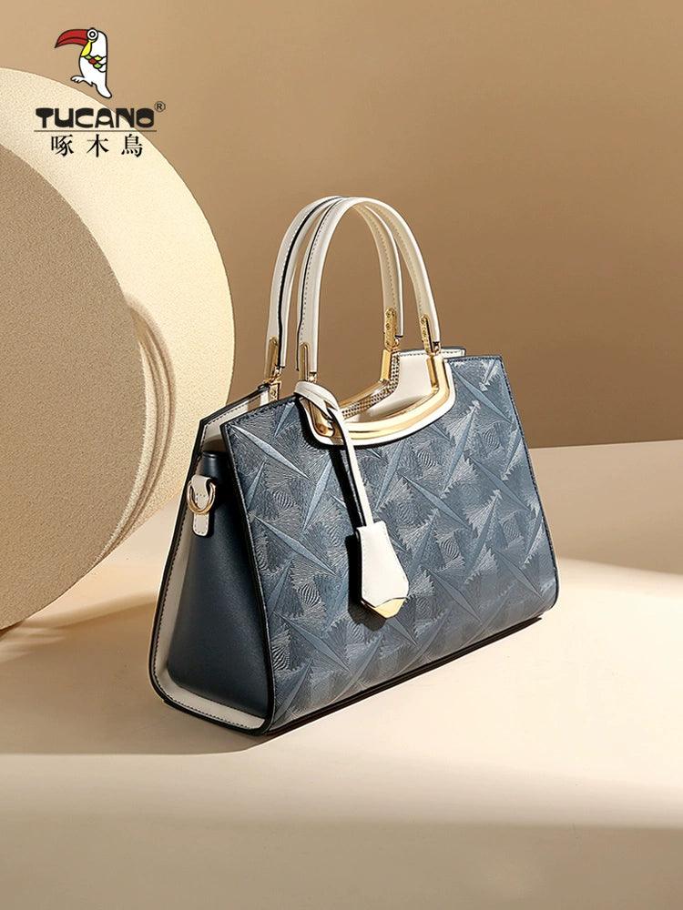 Woodpecker Leather Bag Female 2024 New Arrival Shoulder Crossbody to Give Mom Elegant Accessible Luxury Textured Handbag Work Clothing - So Real Fashion