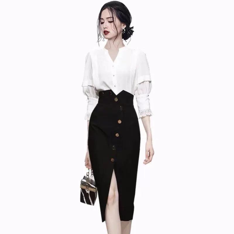 Classy Western Style Fashion Professional Suit Skirt Female 2024 Spring New Arrival Elegant Fashion Commuter Ol Women's Clothing Two-piece Set - So Real Fashion