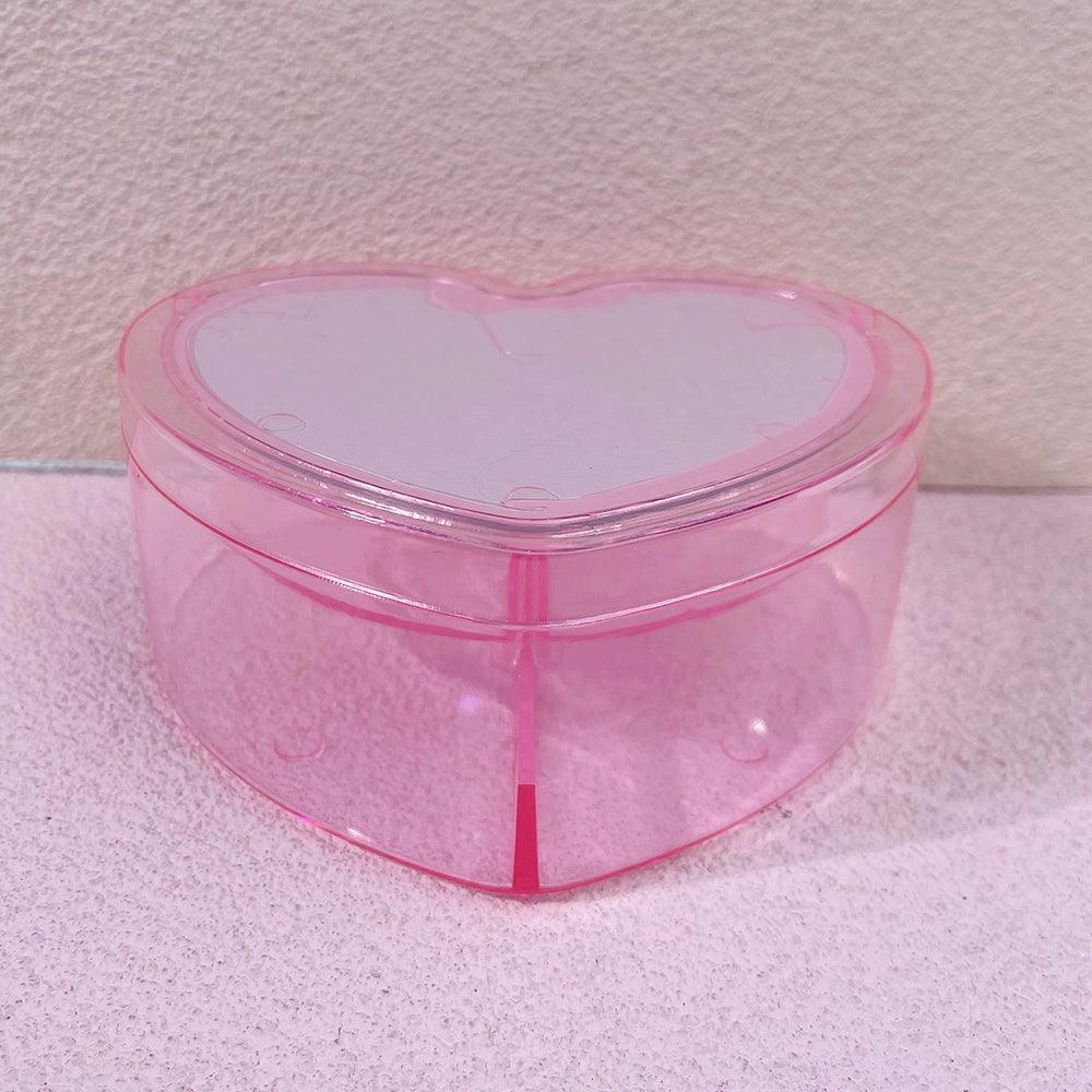 Clamshell Heart Student Small Items Barrettes Storage Box - So Real Fashion