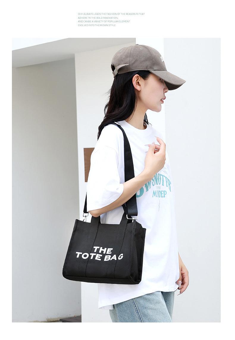 The Woven Medium Tote Bag Canvas Tote Bag Waterproof Nylon Multi Pocket Shoulder Bags - So Real Fashion