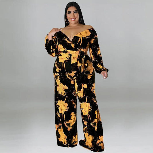 Autumn Floral Jumpsuit Effortless Elegance Chic Style - So Real Fashion