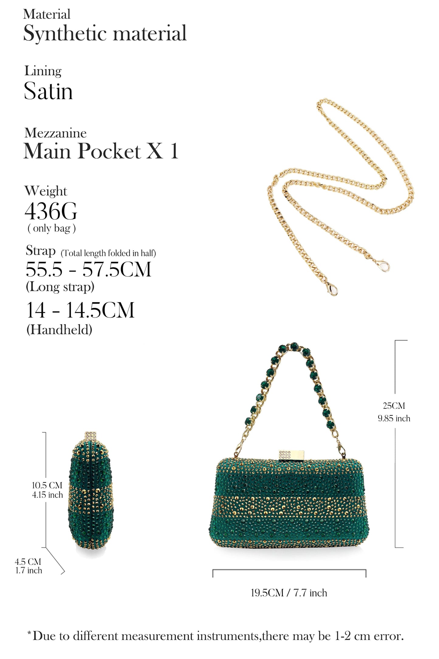 Emerald Italian Heel Bag Elegant Design Set - So Real Fashion