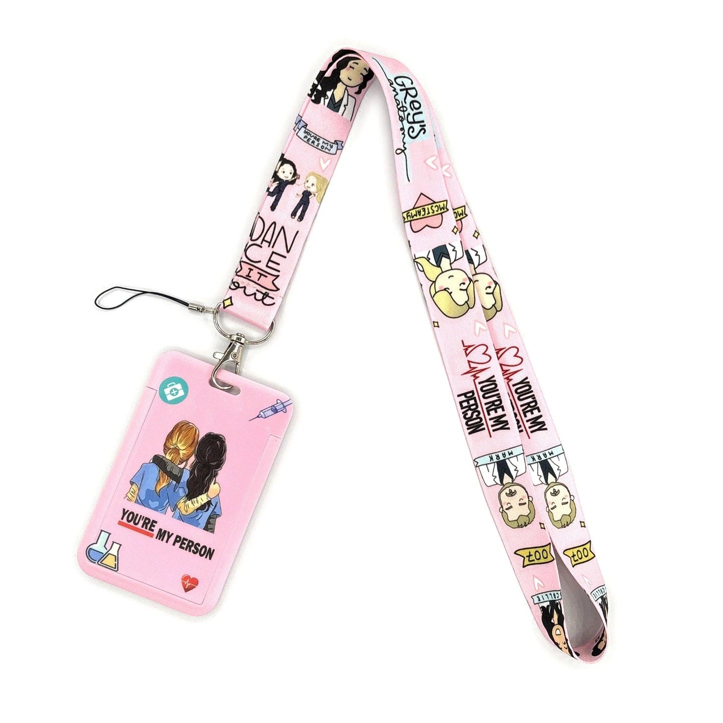 Grey's Anatomy Doctor Nurse Credential Holder Neck Strap Lanyards Keychain Holder ID Card Pass Hang Rope Lariat Lanyard - So Real Fashion