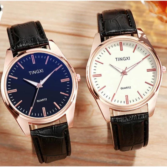 Business Simple Men's Watch Leather Bracelet Alloy Dial Multicolor Quartz Wristwatch Student Large Dial Watch relogios masculino - So Real Fashion