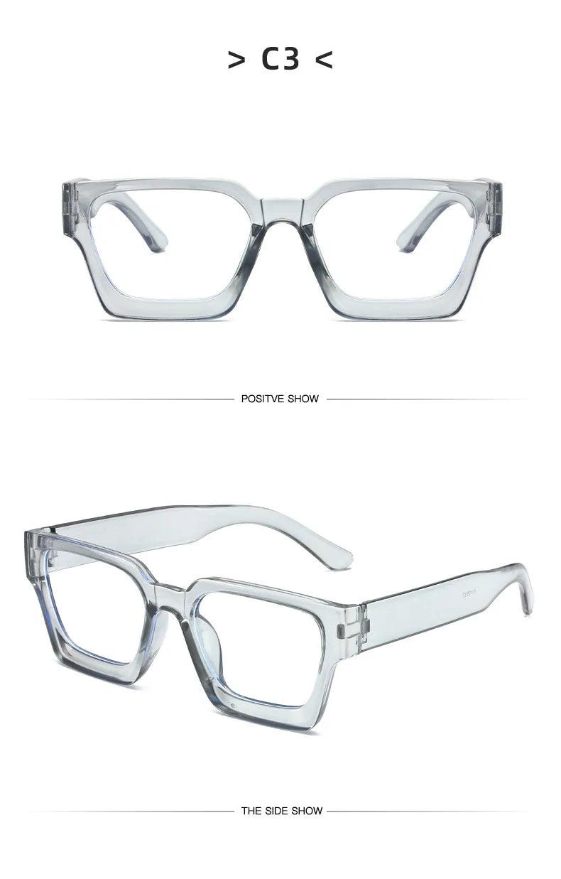 New Transparent Computer Glasses Frame Women Men Anti Blue Light Square Eyewear Blocking Glasses Optical Spectacle Eyeglass ﻿ - So Real Fashion