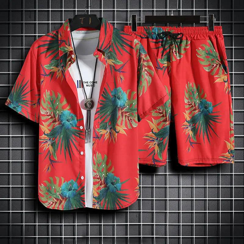 Beach Clothes For Men 2 Piece Set Quick Dry Hawaiian Shirt and Shorts Set Men Fashion Clothing Printing Casual Outfits Summer - So Real Fashion