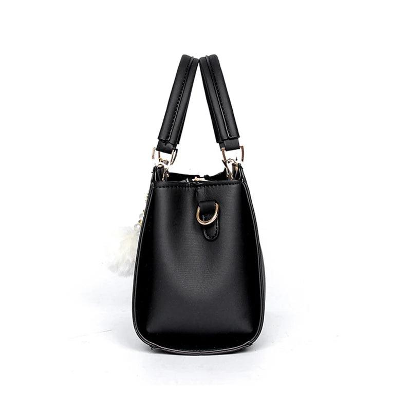 Stylish casual women's handbag, commuter shoulder bag crossbody bag, small hair ball pendant decoration - So Real Fashion