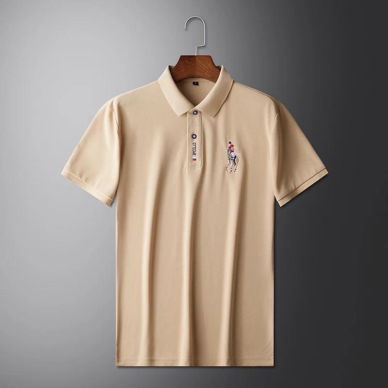 Men's Embroidered Casual Fashion Short Sleeved POLO Shirt Summer Comfortable Top - So Real Fashion