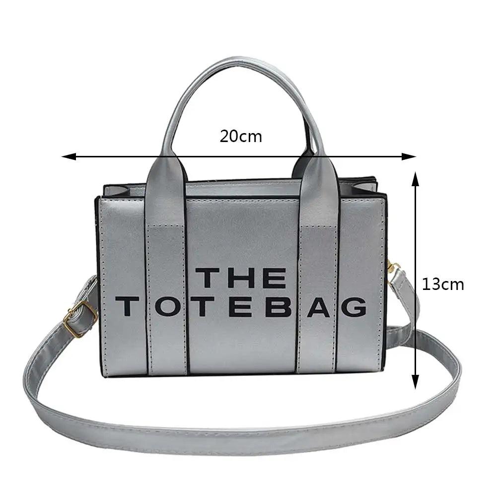 Fashion Ladies Top-Handle Bags Women Tote Bag Contrast Letters PU Leather Portable Casual Simple Adjustable Straps Hobos Bags - So Real Fashion