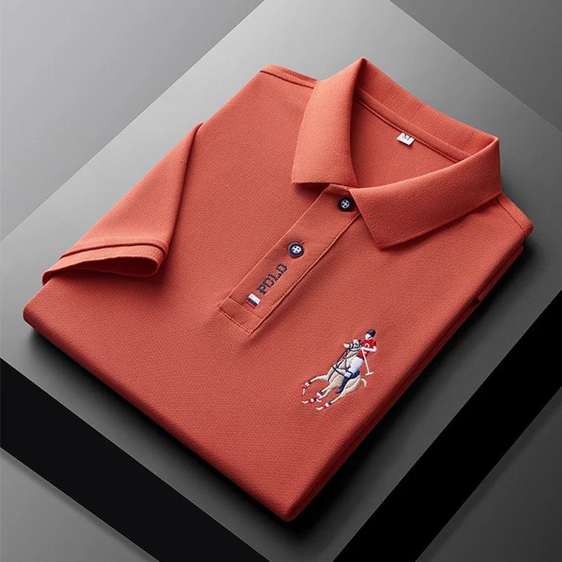 Men's Embroidered Casual Fashion Short Sleeved POLO Shirt Summer Comfortable Top - So Real Fashion