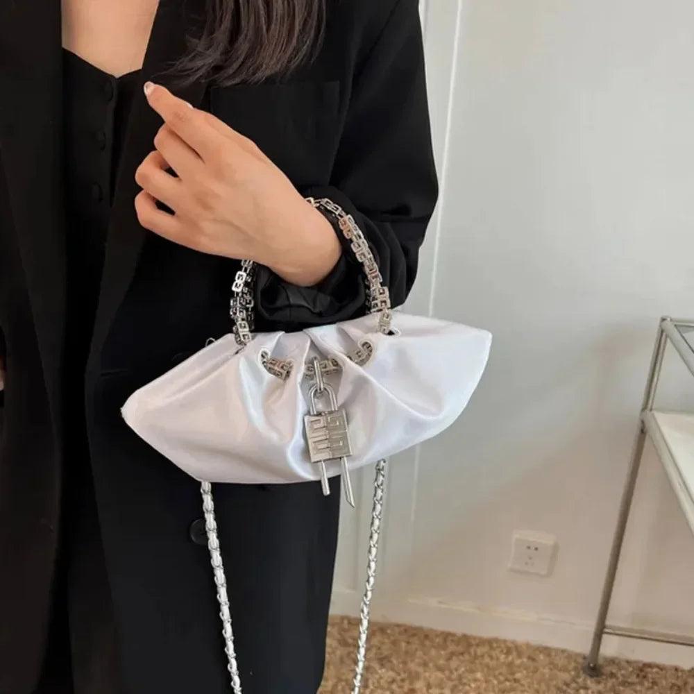 Luxury Designer Handbag Silk Folds Chain Shoulder Bag Dumpling Shape Crossbody Bags Handbag and Purse Totes Ladies Messenger Bag - So Real Fashion