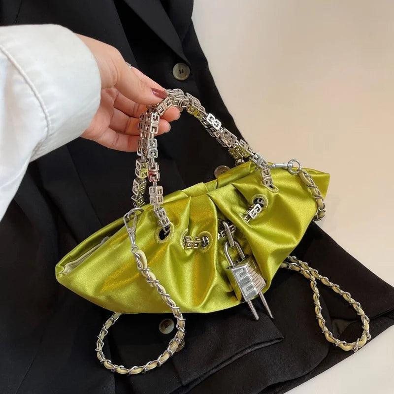 Traditional Silk Folds Chain Travel Pouch Classic Chinese Embroidery Jewelry Bag Organizer Women Messenger Bag - So Real Fashion