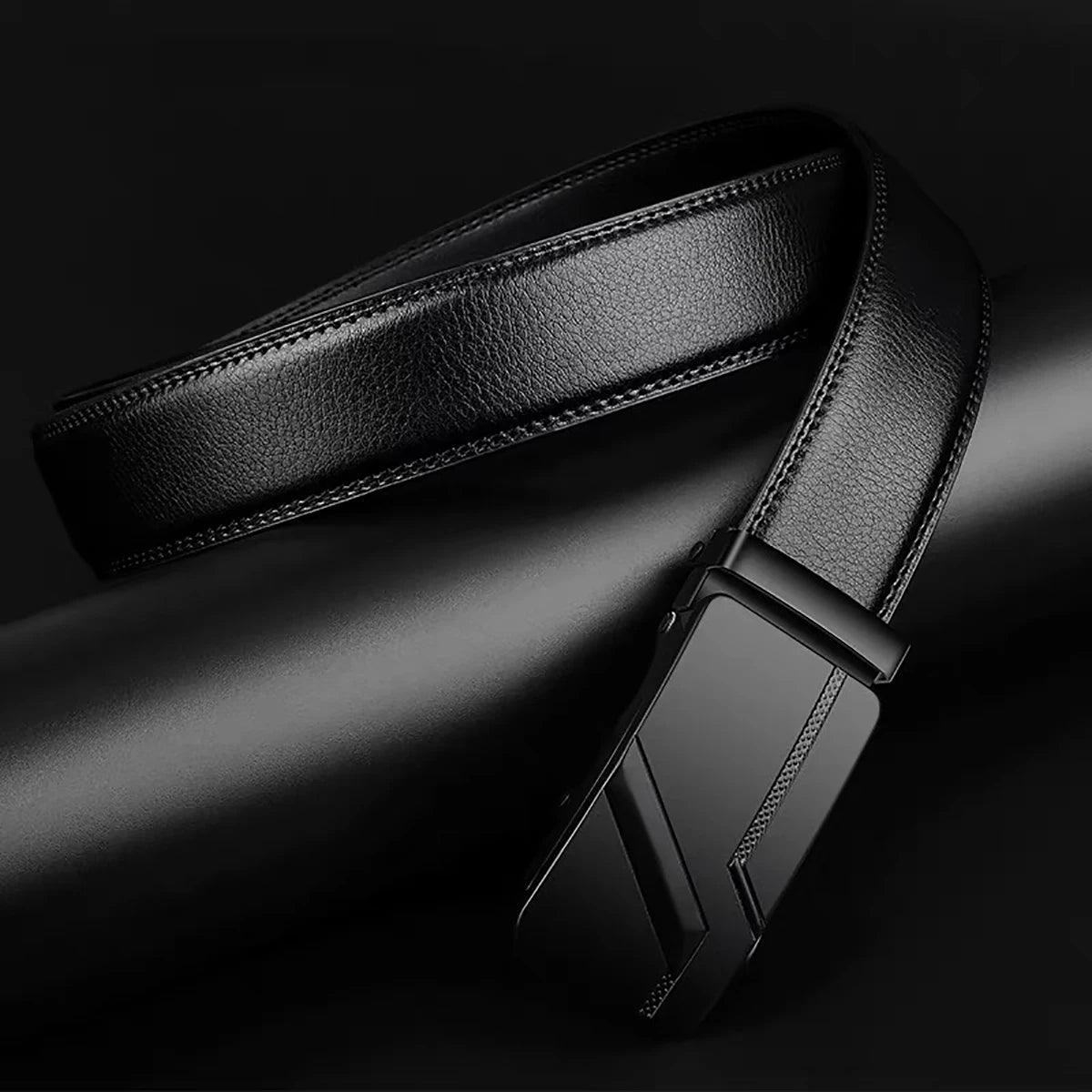 Men's High-Quality Belt Luxury Belt, Black Men's Automatic Buckle Jeans Men's Belt Suit Belt - So Real Fashion