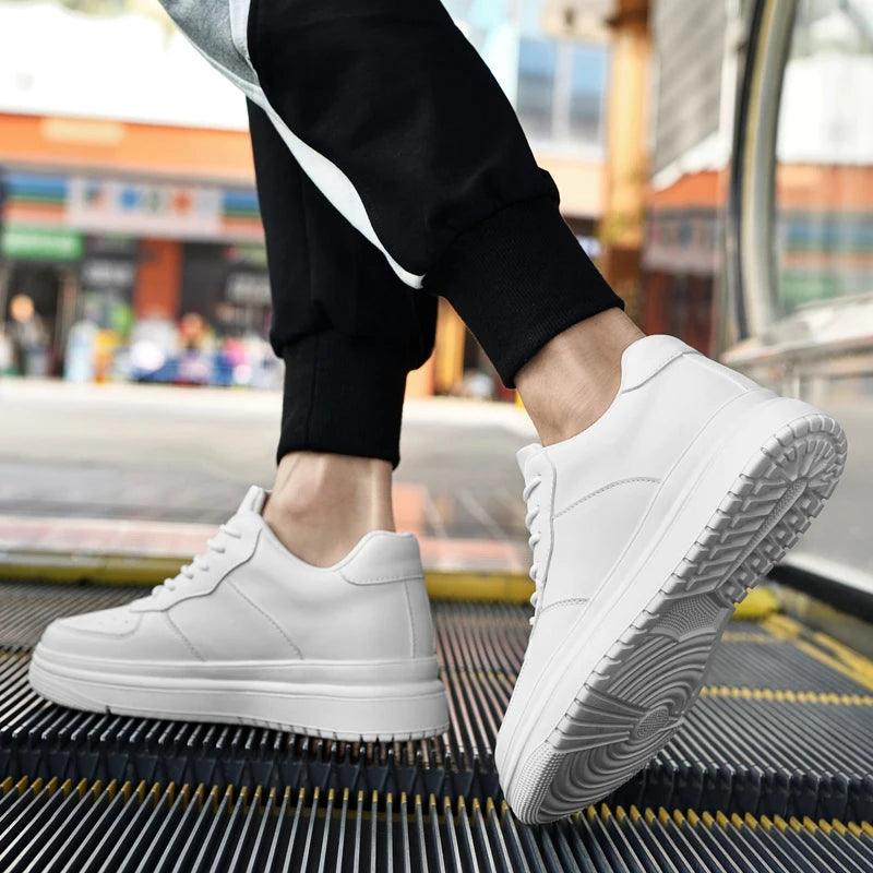 New Ultralight Genuine leather Man/Women Sneakers Size37-46 Lnvisible Increase Height Unisex Casual Fashion Walking Sports Shoes - So Real Fashion