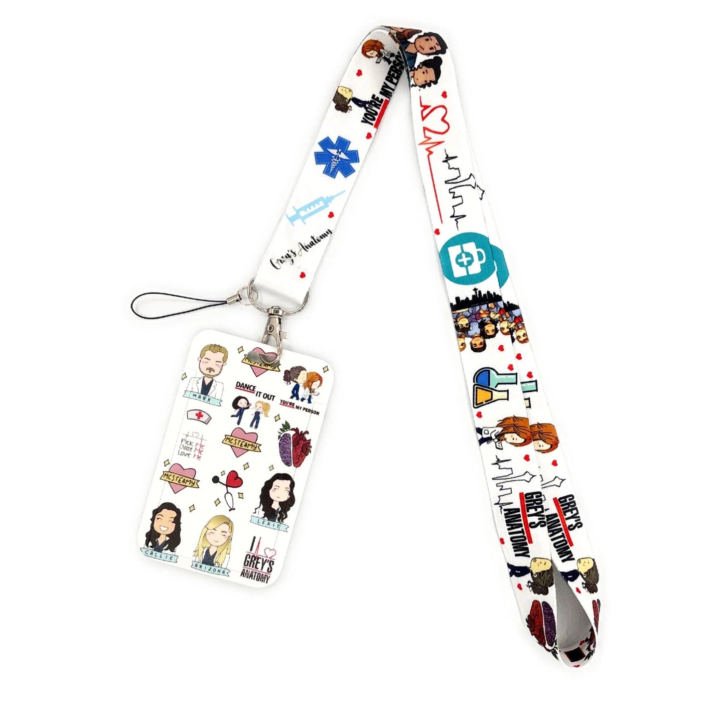 Grey's Anatomy Doctor Nurse Credential Holder Neck Strap Lanyards Keychain Holder ID Card Pass Hang Rope Lariat Lanyard - So Real Fashion