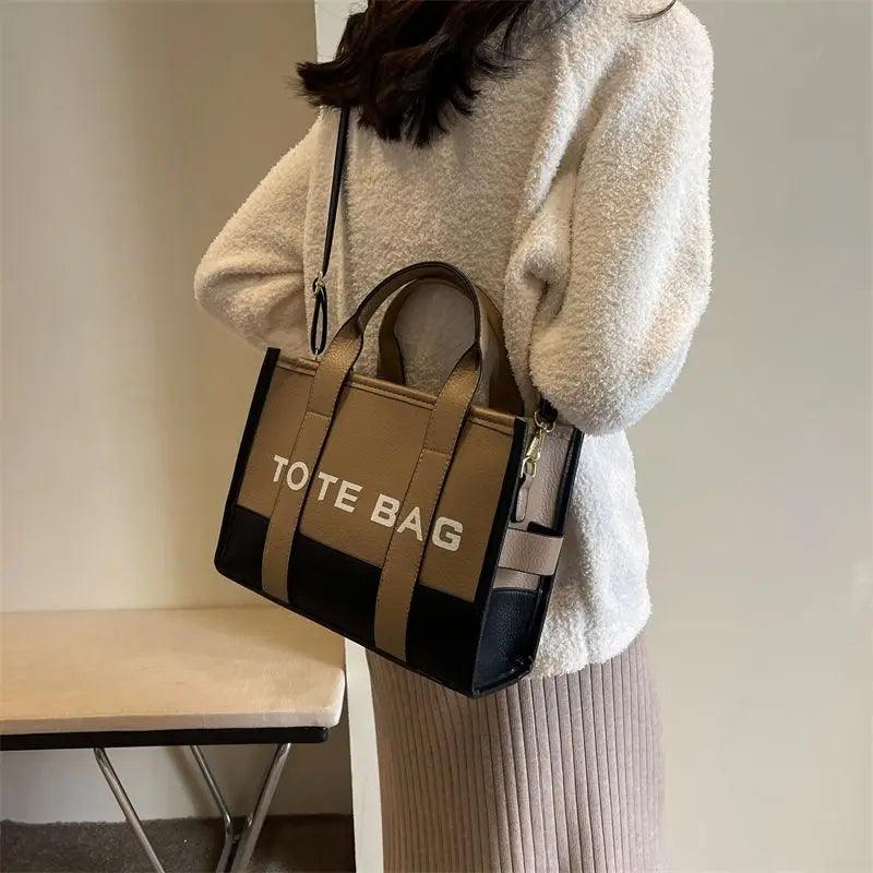 Large capacity trendy commuting tote women fashionable letter single shoulder bag female high-quality diagonal cross bag handbag - So Real Fashion