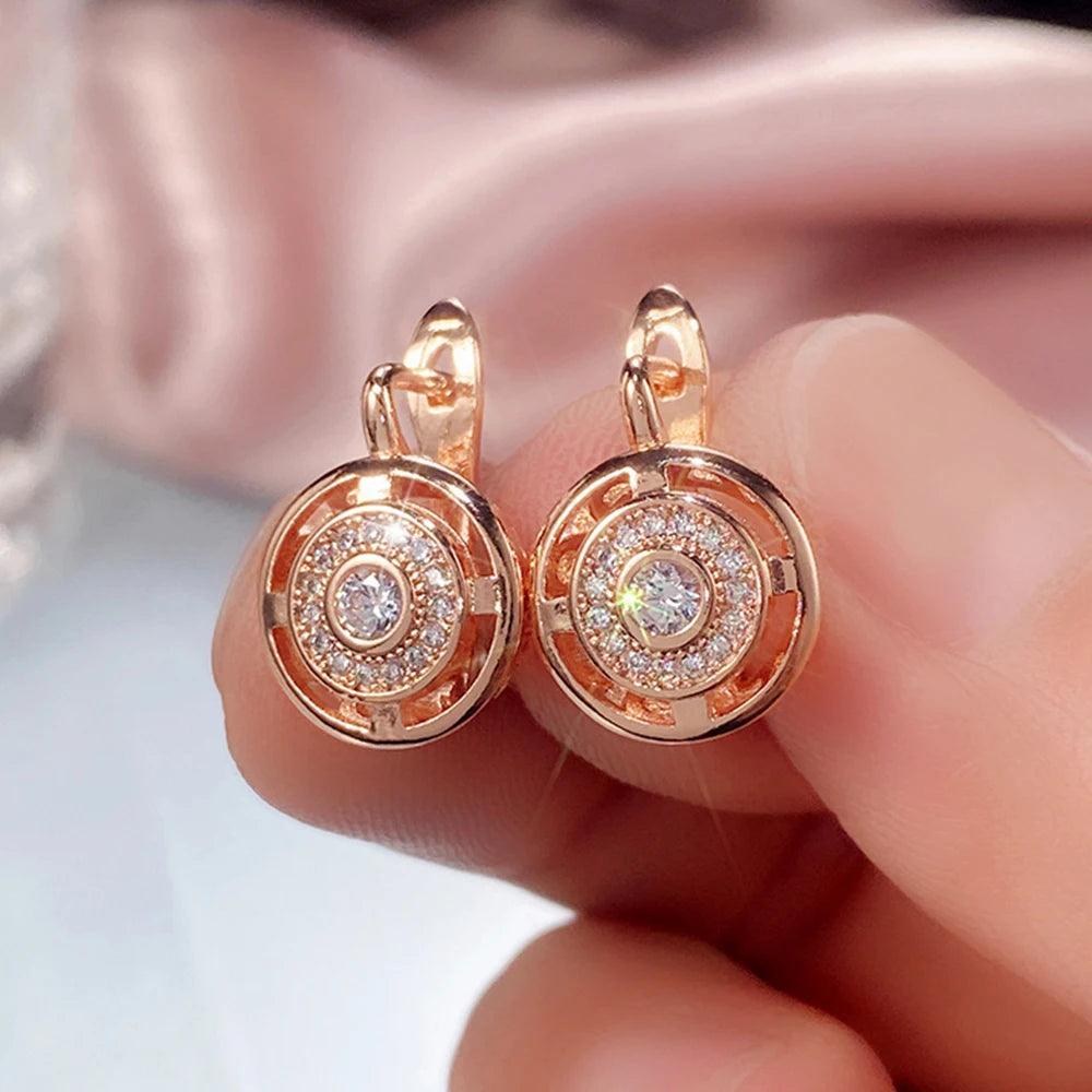 Dainty Lady Hoop Earrings for Engagement Dazzling Crystal Jewelry with Graceful Style Fashion Female Wedding Accessories - So Real Fashion